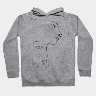 Boho minimal abstract faces Hoodie